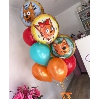 Букет из шаров «Три кота с кругами»