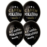 Воздушные шары под потолок «С днём рождения тебя»