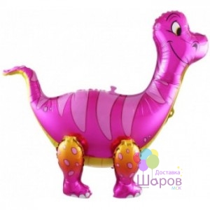 Шар Ходячая Фигура "Брахиозавр" Розовый 