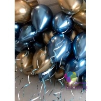 Воздушные шары под потолок «Феерия золота и синего»