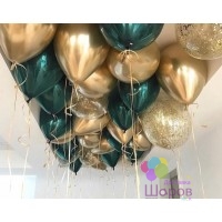 Воздушные шары под потолок «Магия изумруда»